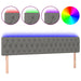 Tăblie de pat cu LED, gri închis, 180x7x78/88 cm, textil - WALTI WALTI