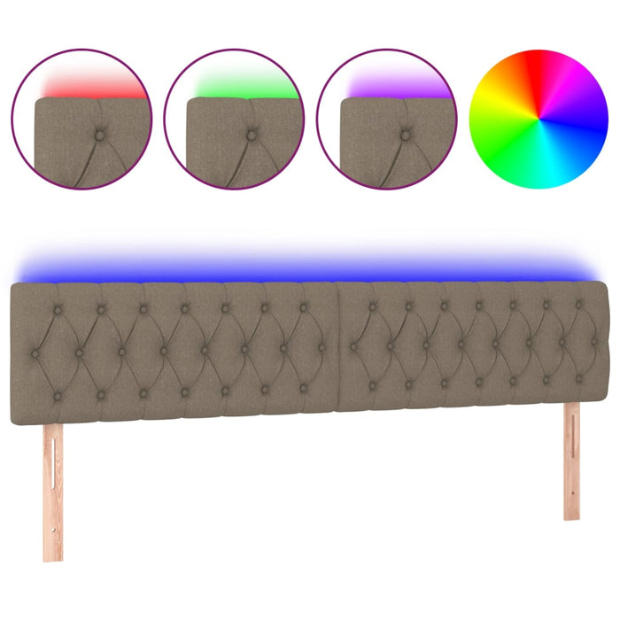 Tăblie de pat cu LED, gri taupe, 180x7x78/88 cm, textil - WALTI WALTI