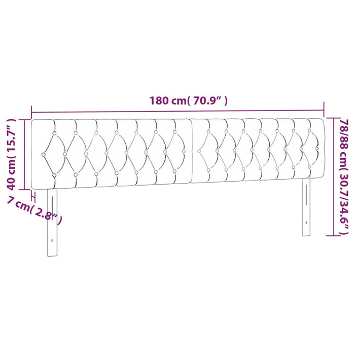 Tăblie de pat cu LED, gri taupe, 180x7x78/88 cm, textil - WALTI WALTI