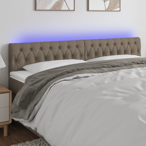 Tăblie de pat cu LED, gri taupe, 180x7x78/88 cm, textil - WALTI WALTI