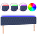 Tăblie de pat cu LED, albastru, 180x7x78/88 cm, textil - WALTI WALTI
