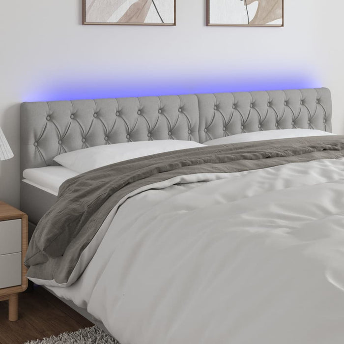 Tăblie de pat cu LED, gri deschis, 200x7x78/88 cm, textil - WALTI WALTI