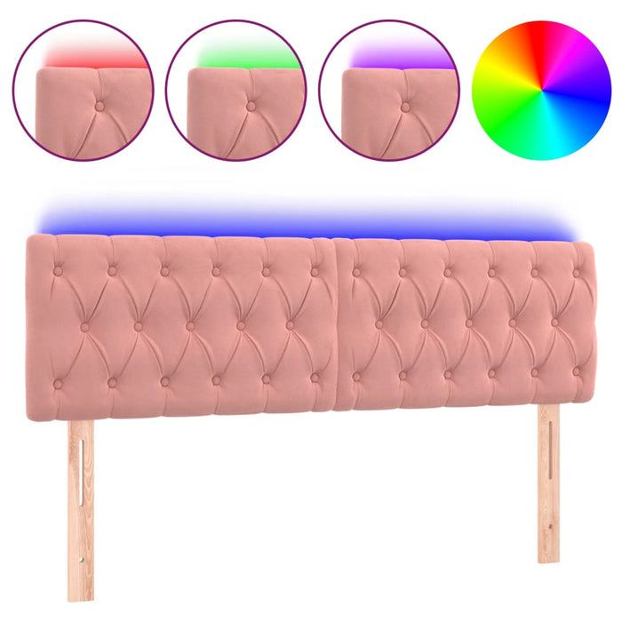 Tăblie de pat cu LED, roz, 160x7x78/88 cm, catifea - WALTI WALTI