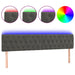 Tăblie de pat cu LED, gri închis, 180x7x78/88 cm, catifea - WALTI WALTI
