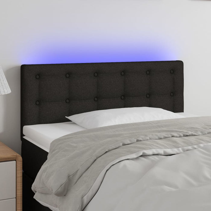 Tăblie de pat cu LED, negru, 80x5x78/88 cm, textil - WALTI WALTI