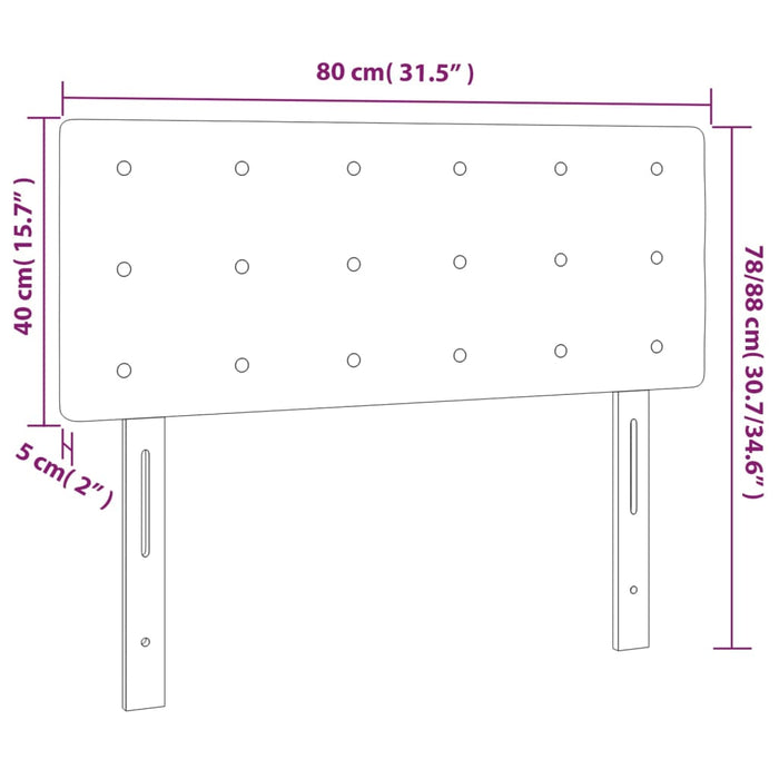 Tăblie de pat cu LED, crem, 80x5x78/88 cm, textil WALTI