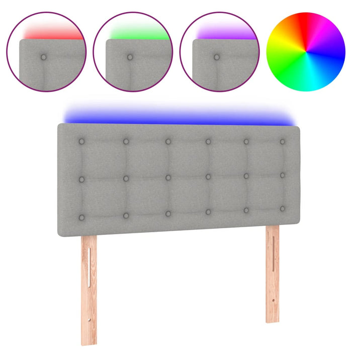 Tăblie de pat cu LED, gri deschis, 90x5x78/88 cm, textil - WALTI WALTI