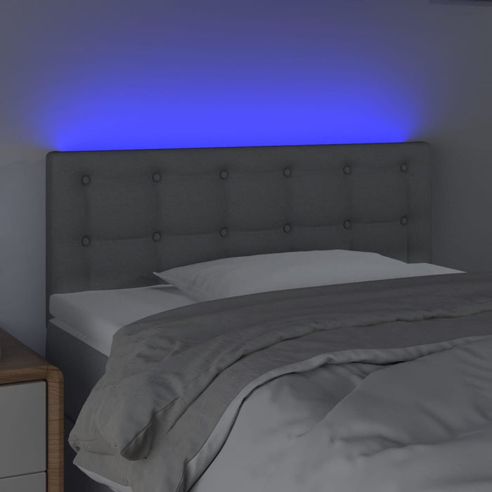 Tăblie de pat cu LED, gri deschis, 90x5x78/88 cm, textil - WALTI WALTI