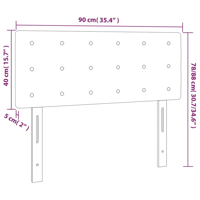 Tăblie de pat cu LED, gri deschis, 90x5x78/88 cm, textil - WALTI WALTI