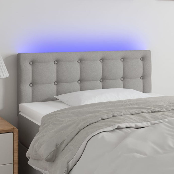 Tăblie de pat cu LED, gri deschis, 90x5x78/88 cm, textil - WALTI WALTI