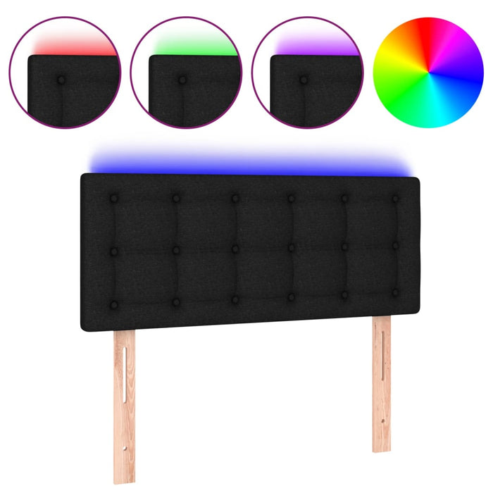 Tăblie de pat cu LED, negru, 90x5x78/88 cm, textil - WALTI WALTI