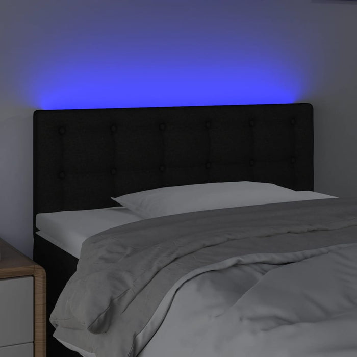 Tăblie de pat cu LED, negru, 90x5x78/88 cm, textil - WALTI WALTI