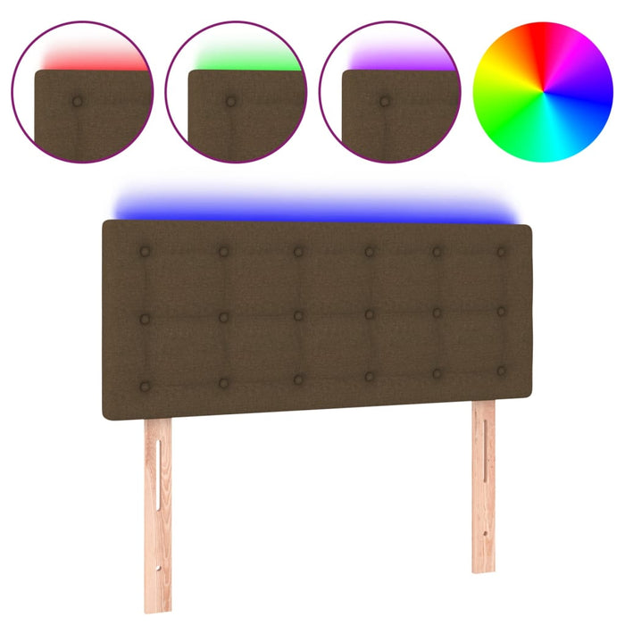 Tăblie de pat cu LED, maro închis, 90x5x78/88 cm, textil - WALTI WALTI