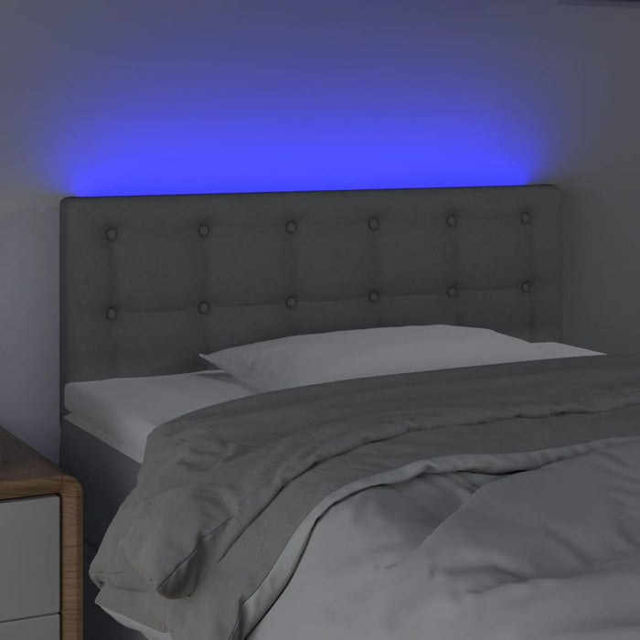 Tăblie de pat cu LED, gri deschis, 100x5x78/88 cm, textil - WALTI WALTI