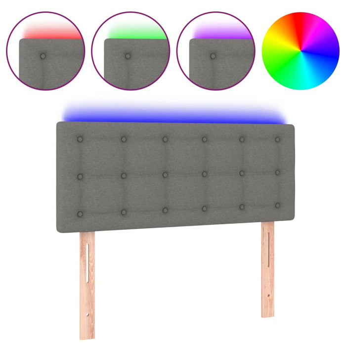 Tăblie de pat cu LED, gri închis, 100x5x78/88 cm, textil - WALTI WALTI