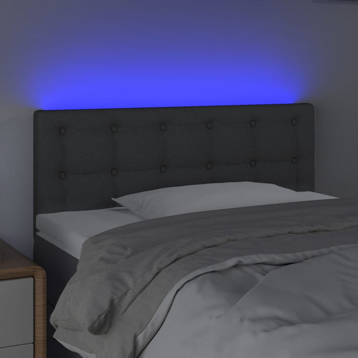 Tăblie de pat cu LED, gri închis, 100x5x78/88 cm, textil - WALTI WALTI