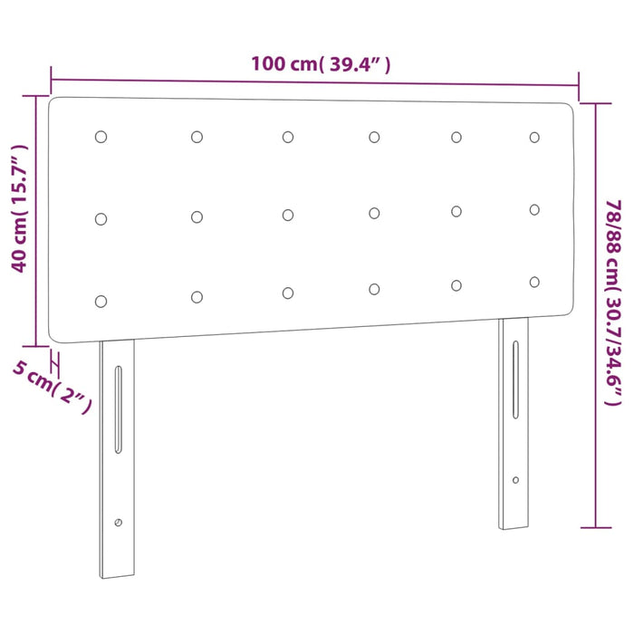 Tăblie de pat cu LED, albastru, 100x5x78/88 cm, textil - WALTI WALTI