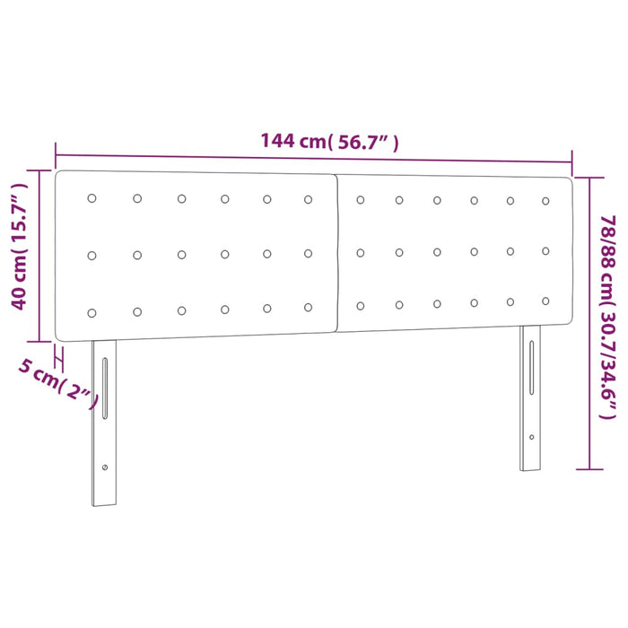 Tăblie de pat cu LED, gri taupe, 144x5x78/88 cm, textil - WALTI WALTI