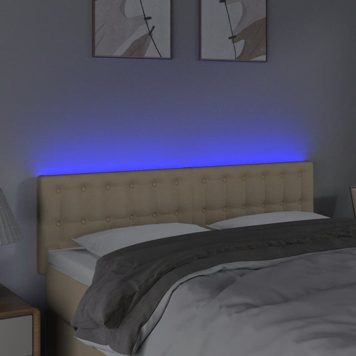Tăblie de pat cu LED, crem, 144x5x78/88 cm, textil - WALTI WALTI