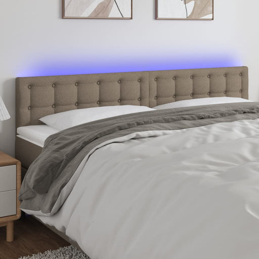 Tăblie de pat cu LED, gri taupe, 160x5x78/88 cm, textil - WALTI WALTI