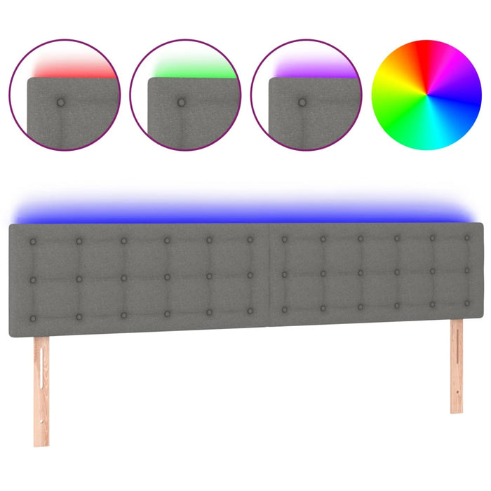 Tăblie de pat cu LED, gri închis, 180x5x78/88 cm, textil - WALTI WALTI