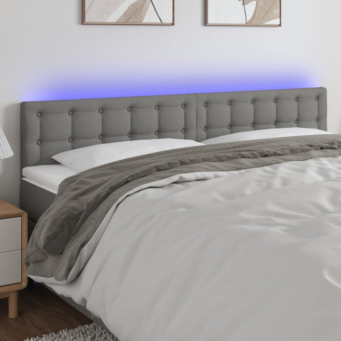 Tăblie de pat cu LED, gri închis, 180x5x78/88 cm, textil - WALTI WALTI