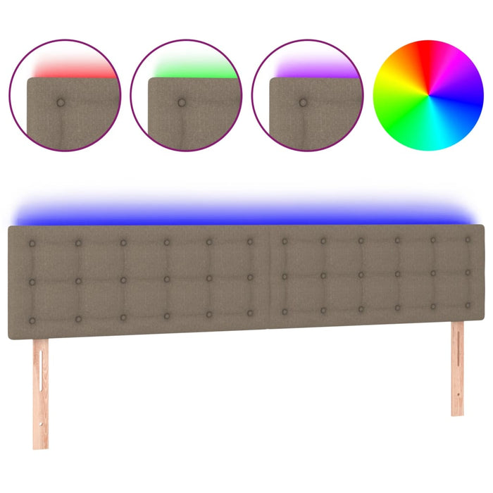 Tăblie de pat cu LED, gri taupe, 180x5x78/88 cm, textil - WALTI WALTI
