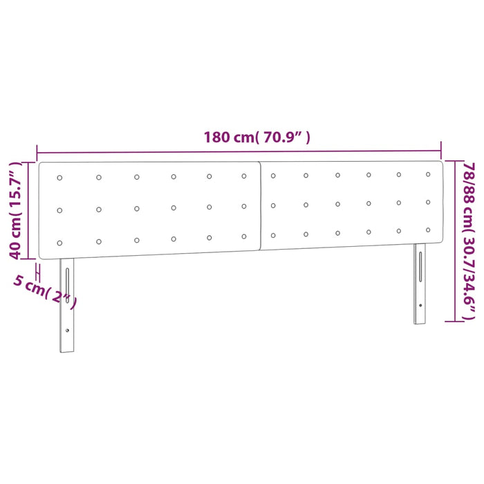 Tăblie de pat cu LED, albastru, 180x5x78/88 cm, textil - WALTI WALTI