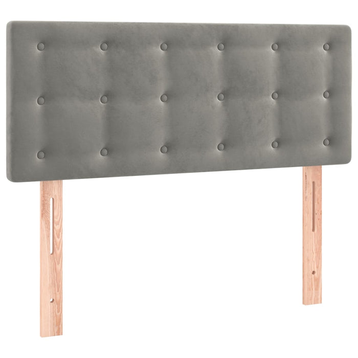 Tăblie de pat cu LED, gri deschis, 80x5x78/88 cm, catifea - WALTI WALTI