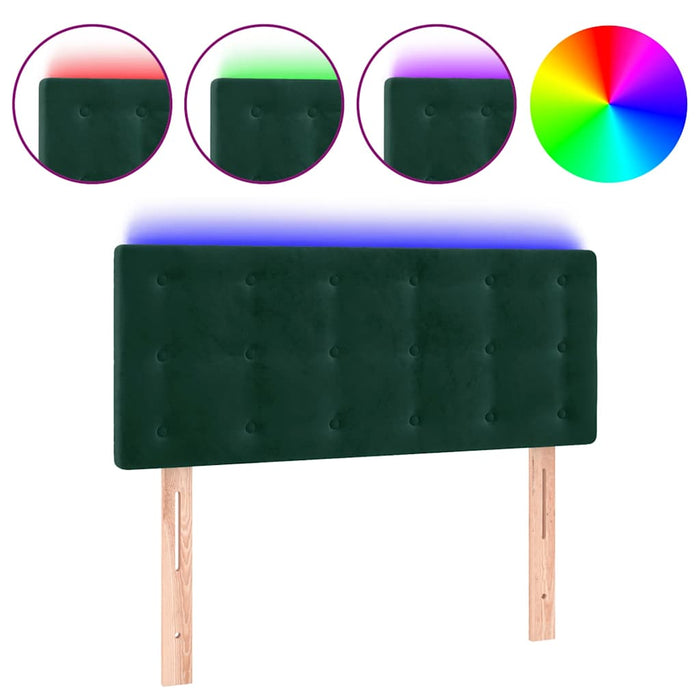 Tăblie de pat cu LED, verde închis, 80x5x78/88 cm, catifea - WALTI WALTI