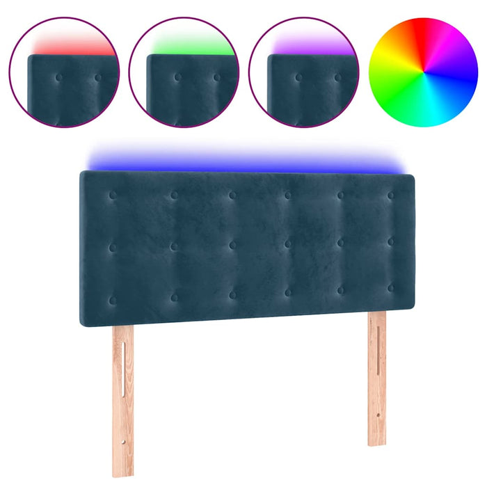 Tăblie de pat cu LED, albastru închis, 90x5x78/88 cm, catifea - WALTI WALTI