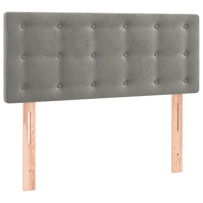 Tăblie de pat cu LED, gri deschis, 100x5x78/88 cm, catifea - WALTI WALTI