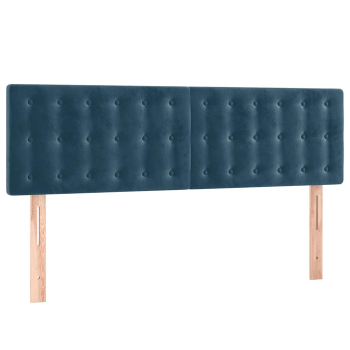 Tăblie de pat cu LED, albastru închis, 144x5x78/88 cm, catifea - WALTI WALTI