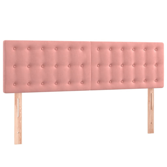 Tăblie de pat cu LED, roz, 144x5x78/88 cm, catifea - WALTI WALTI