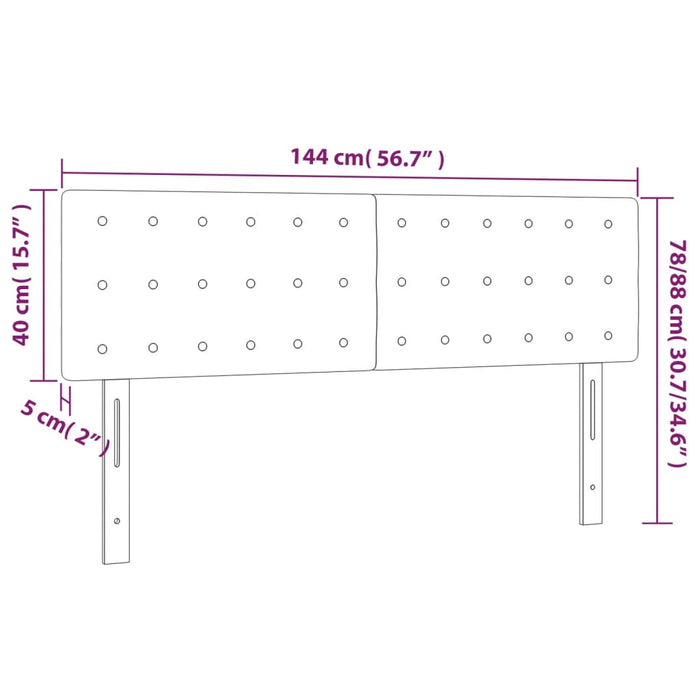 Tăblie de pat cu LED, roz, 144x5x78/88 cm, catifea - WALTI WALTI