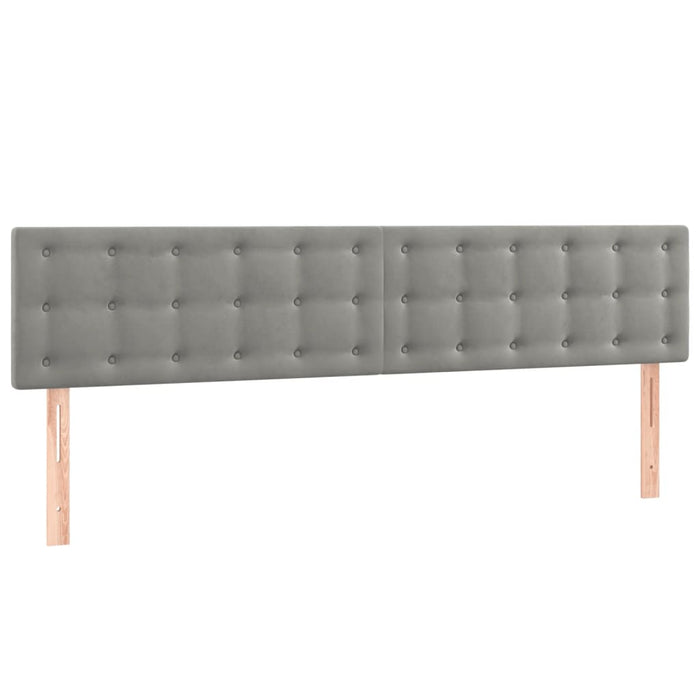 Tăblie de pat cu LED, gri deschis, 160x5x78/88 cm, catifea WALTI
