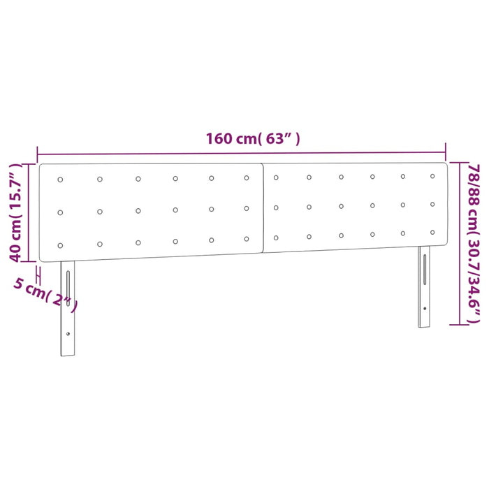 Tăblie de pat cu LED, gri deschis, 160x5x78/88 cm, catifea WALTI