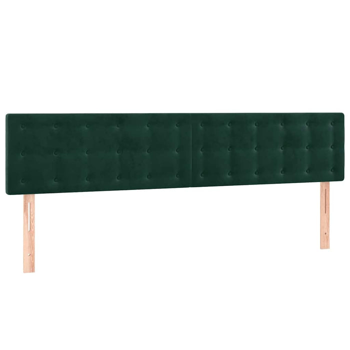 Tăblie de pat cu LED, verde închis, 160x5x78/88 cm, catifea WALTI