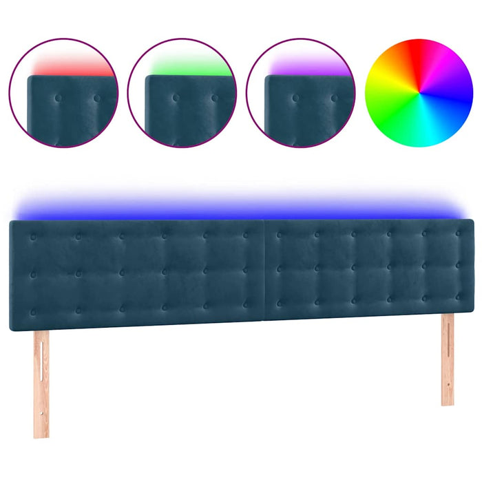 Tăblie de pat cu LED, albastru închis, 160x5x78/88 cm, catifea - WALTI WALTI