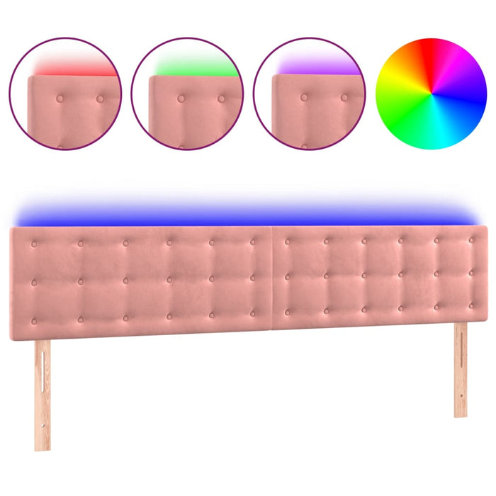 Tăblie de pat cu LED, roz, 160x5x78/88 cm, catifea - WALTI WALTI