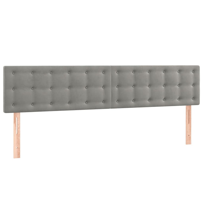 Tăblie de pat cu LED, gri deschis, 180x5x78/88 cm, catifea WALTI