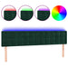 Tăblie de pat cu LED, verde închis, 180x5x78/88 cm, catifea - WALTI WALTI