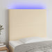 Tăblie de pat cu LED, crem, 80x5x118/128 cm, textil - WALTI WALTI