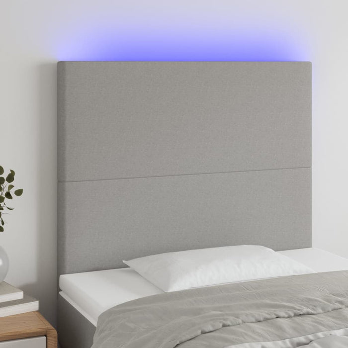 Tăblie de pat cu LED, gri deschis, 90x5x118/128 cm, textil - WALTI WALTI