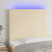 Tăblie de pat cu LED, crem, 90x5x118/128 cm, textil - WALTI WALTI