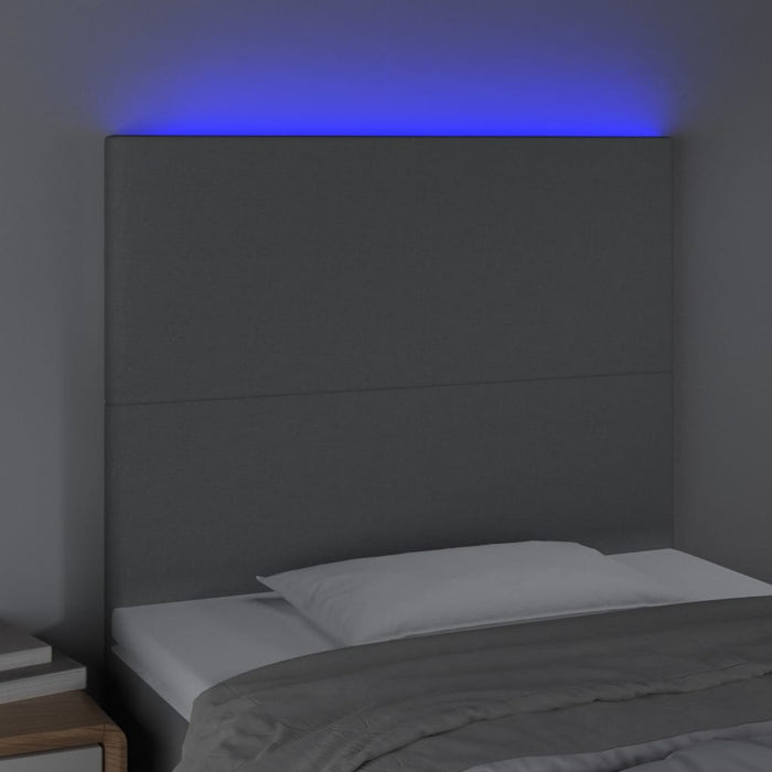 Tăblie de pat cu LED, gri deschis, 100x5x118/128 cm, textil - WALTI WALTI