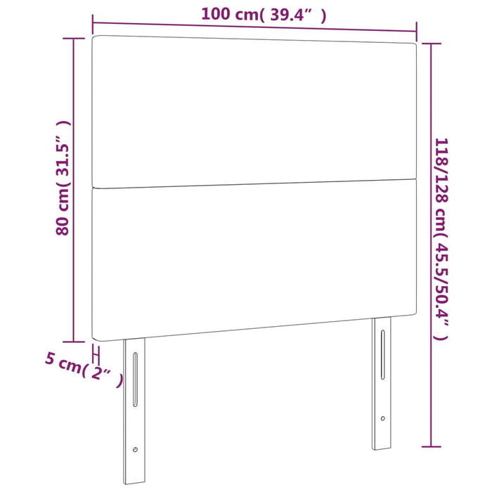 Tăblie de pat cu LED, gri deschis, 100x5x118/128 cm, textil - WALTI WALTI
