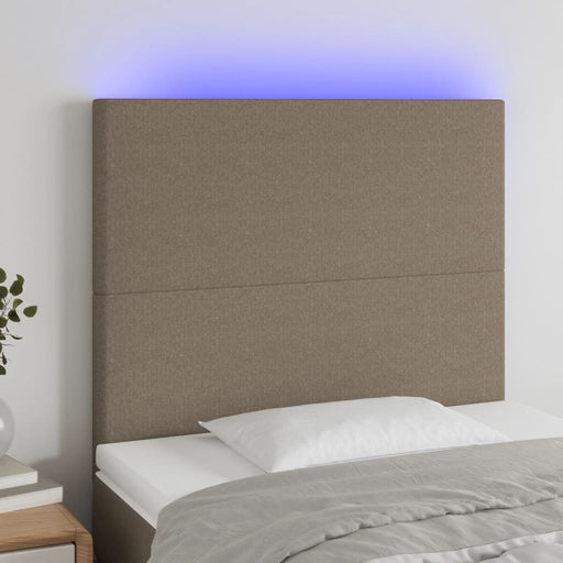 Tăblie de pat cu LED, gri taupe, 100x5x118/128 cm, textil - WALTI WALTI