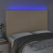 Tăblie de pat cu LED, crem, 144x5x118/128 cm, textil - WALTI WALTI