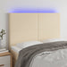 Tăblie de pat cu LED, crem, 144x5x118/128 cm, textil - WALTI WALTI